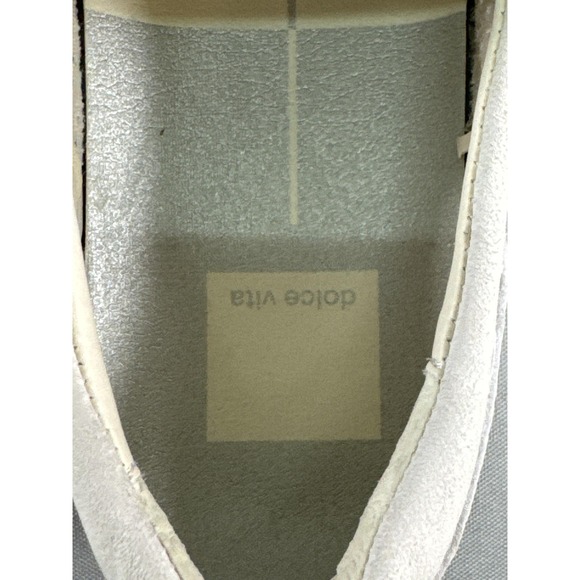 Dolce Vita Jadah Shoes Womens Size 8 Ivory Nubuck Chain Platform Loafers Slip On - Picture 8 of 11